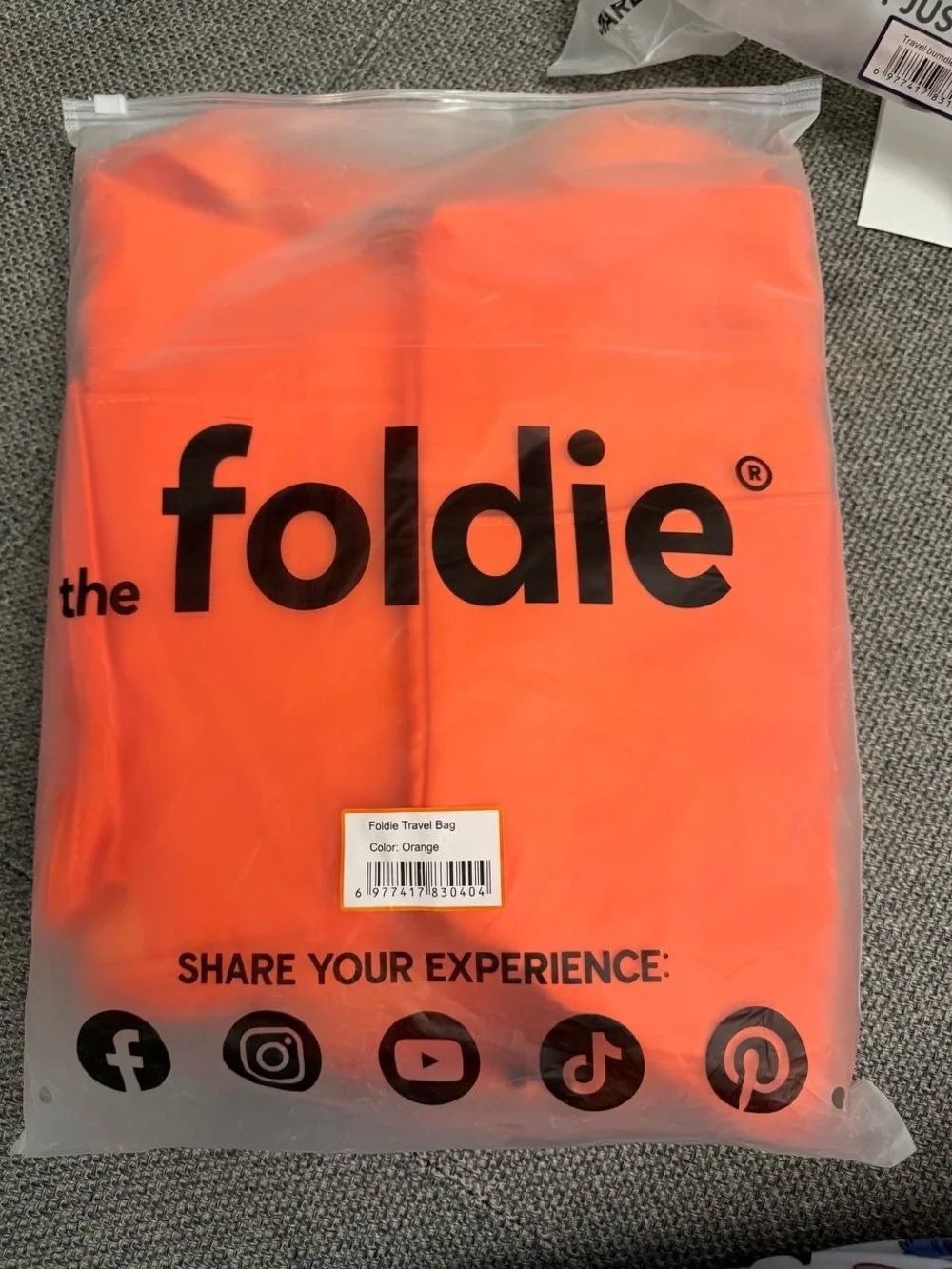 Foldie Bright Orange Nylon Tote Bag